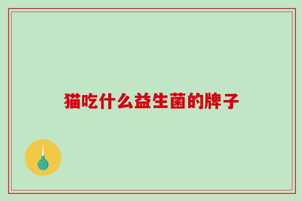 猫吃什么益生菌的牌子