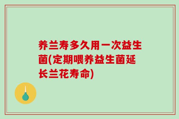 养兰寿多久用一次益生菌(定期喂养益生菌延长兰花寿命)