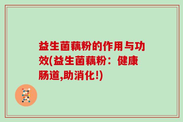 益生菌藕粉的作用与功效(益生菌藕粉：健康肠道,助消化!)