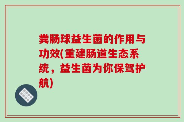 粪肠球益生菌的作用与功效(重建肠道生态系统，益生菌为你保驾护航)
