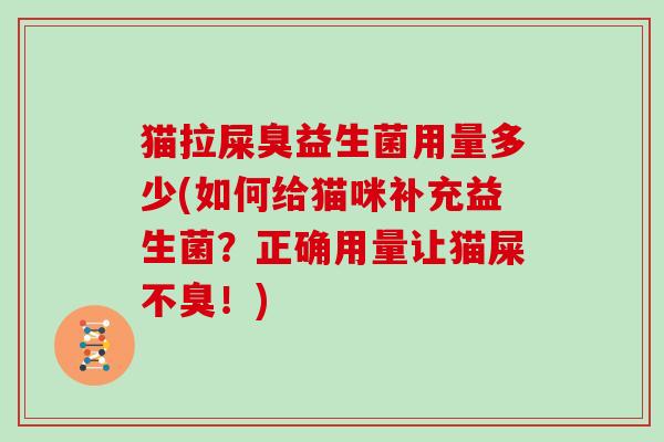 猫拉屎臭益生菌用量多少(如何给猫咪补充益生菌？正确用量让猫屎不臭！)