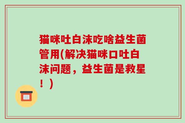 猫咪吐白沫吃啥益生菌管用(解决猫咪口吐白沫问题，益生菌是救星！)