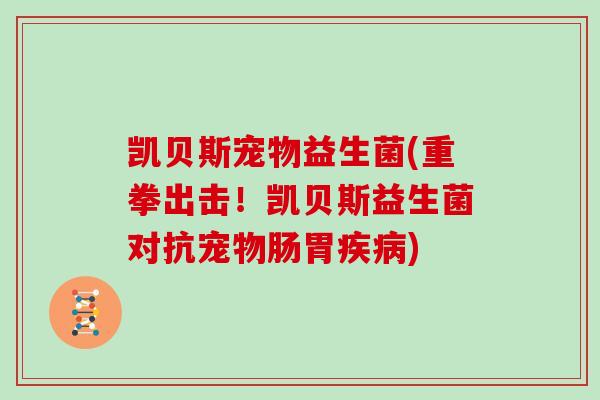 凯贝斯宠物益生菌(重拳出击！凯贝斯益生菌对抗宠物肠胃疾病)