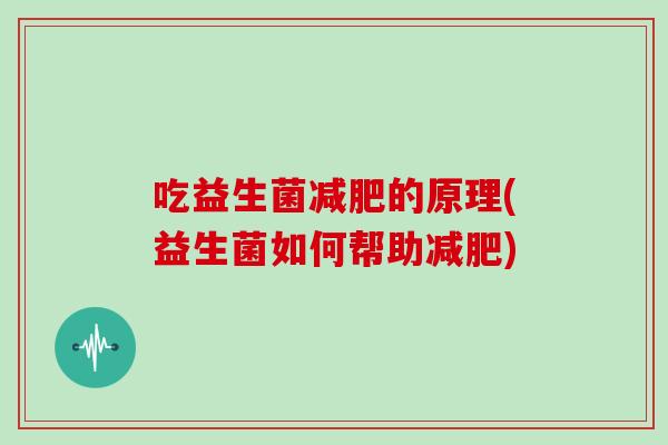 吃益生菌减肥的原理(益生菌如何帮助减肥)