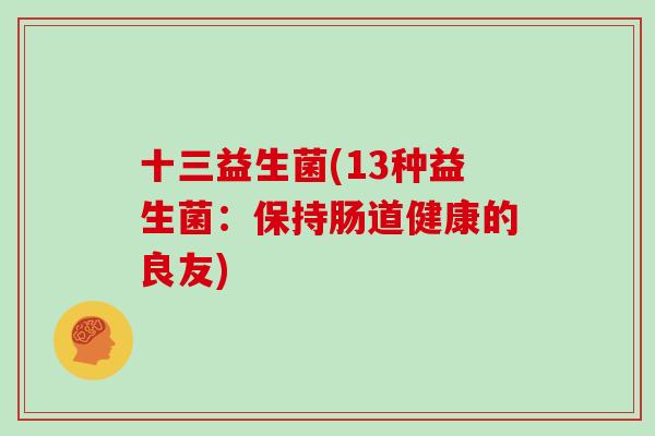 十三益生菌(13种益生菌：保持肠道健康的良友)