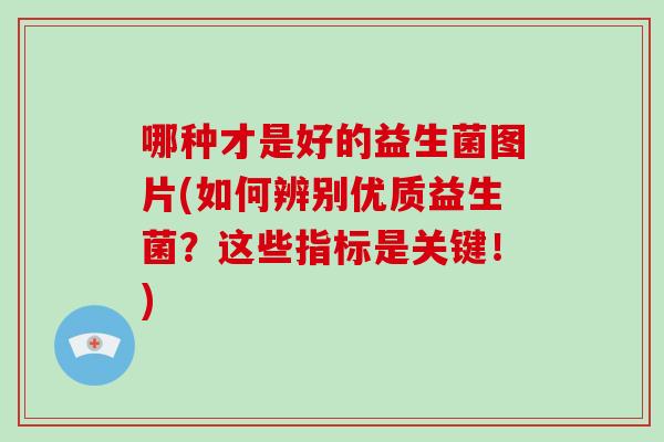 哪种才是好的益生菌图片(如何辨别优质益生菌？这些指标是关键！)
