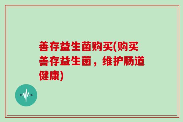 善存益生菌购买(购买善存益生菌，维护肠道健康)
