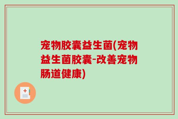 宠物胶囊益生菌(宠物益生菌胶囊-改善宠物肠道健康) 宠物胶囊益生菌(宠物益生菌胶囊-改善宠物肠道健康)