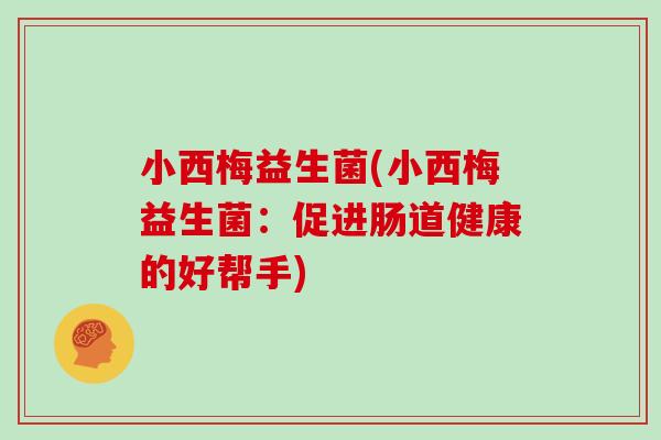 小西梅益生菌(小西梅益生菌：促进肠道健康的好帮手)