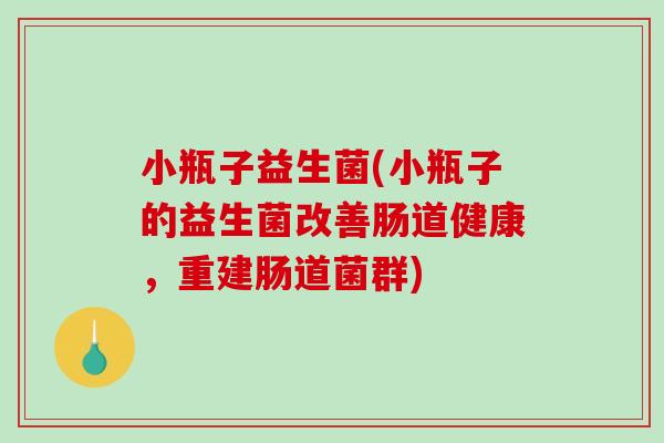 小瓶子益生菌(小瓶子的益生菌改善肠道健康,重建肠道菌群) 小瓶子益生菌(小瓶子的益生菌改善肠道健康,重建肠道菌群)