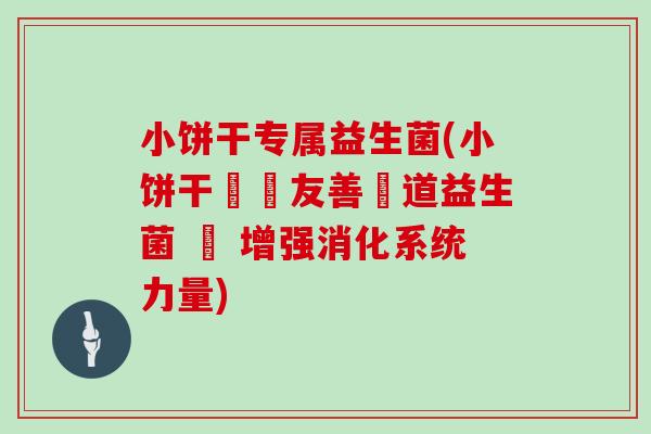 小饼干专属益生菌(小饼干專屬友善腸道益生菌 – 增强消化系统力量)