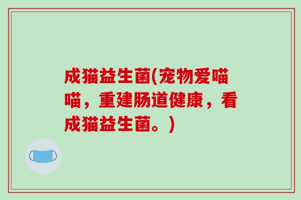 成猫益生菌(宠物爱喵喵，重建肠道健康，看成猫益生菌。)
