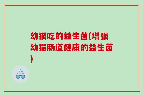 幼猫吃的益生菌(增强幼猫肠道健康的益生菌)