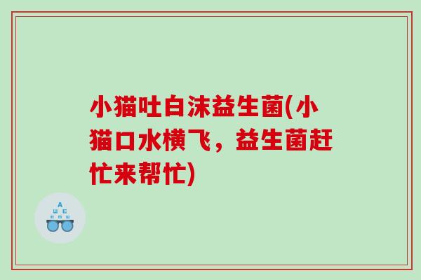 小猫吐白沫益生菌(小猫口水横飞，益生菌赶忙来帮忙)