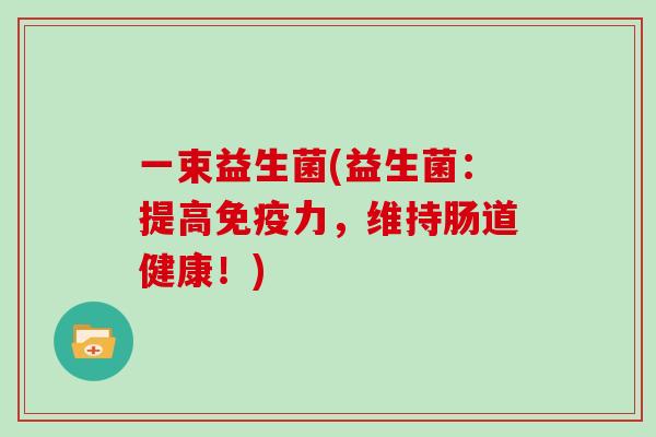 一束益生菌(益生菌:提高力,维持肠道健康!) 一束益生菌(益生菌:提高力,维持肠道健康!)
