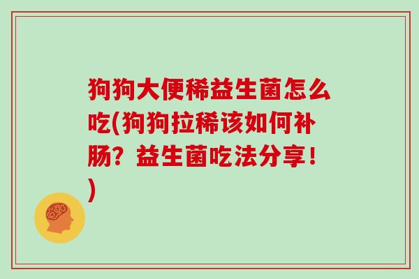 狗狗大便稀益生菌怎么吃(狗狗拉稀该如何补肠?益生菌吃法分享!) 狗狗大便稀益生菌怎么吃(狗狗拉稀该如何补肠?益生菌吃法分享!)