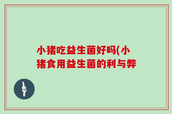 小猪吃益生菌好吗(小猪食用益生菌的利与弊 小猪吃益生菌好吗(小猪食用益生菌的利与弊
