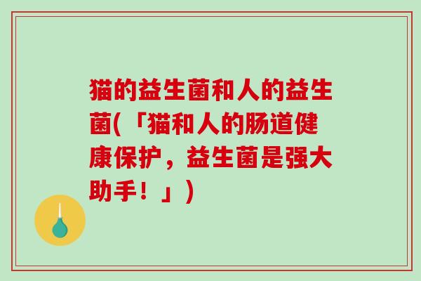 猫的益生菌和人的益生菌(「猫和人的肠道健康保护，益生菌是强大助手！」)