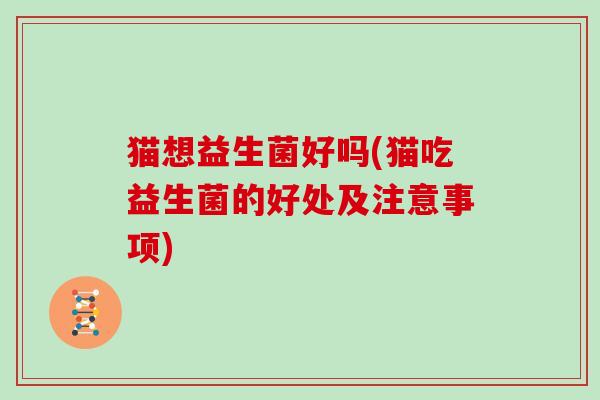 猫想益生菌好吗(猫吃益生菌的好处及注意事项)