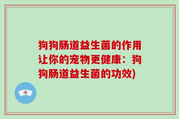 狗狗肠道益生菌的作用让你的宠物更健康:狗狗肠道益生菌的功效) 狗狗肠道益生菌的作用让你的宠物更健康:狗狗肠道益生菌的功效)