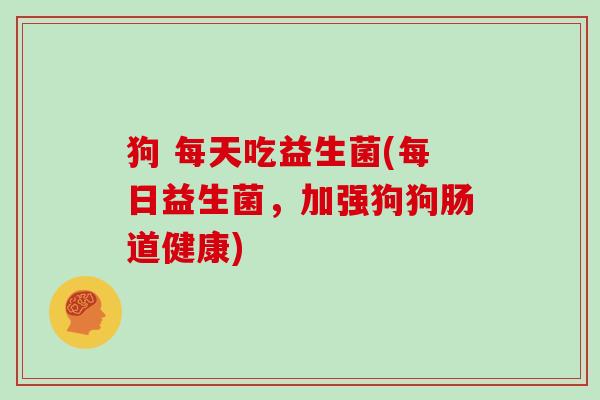 狗 每天吃益生菌(每日益生菌,加强狗狗肠道健康) 狗 每天吃益生菌(每日益生菌,加强狗狗肠道健康)