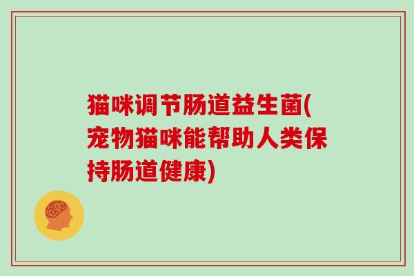 猫咪调节肠道益生菌(宠物猫咪能帮助人类保持肠道健康)