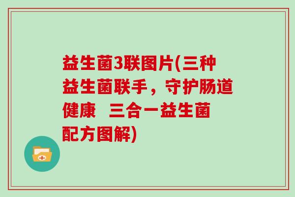 益生菌3联图片(三种益生菌联手,守护肠道健康 三合一益生菌配方图解) 益生菌3联图片(三种益生菌联手,守护肠道健康 三合一益生菌配方图解)