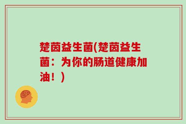 楚茵益生菌(楚茵益生菌：为你的肠道健康加油！)