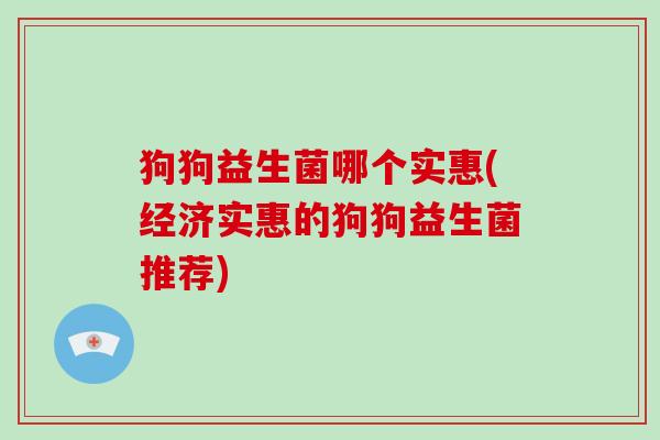 狗狗益生菌哪个实惠(经济实惠的狗狗益生菌推荐)