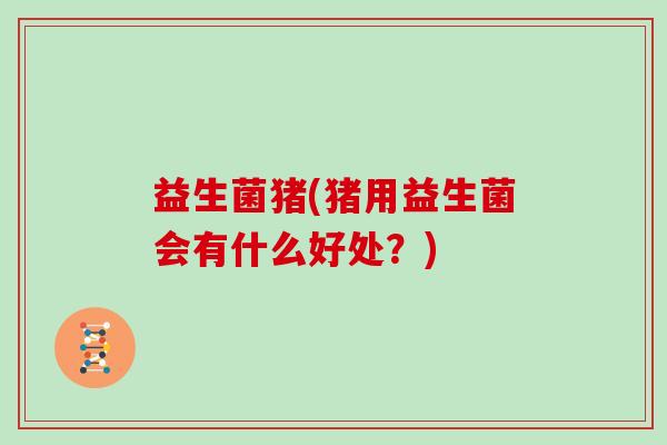益生菌猪(猪用益生菌会有什么好处？)