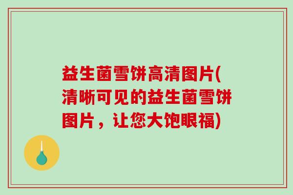 益生菌雪饼高清图片(清晰可见的益生菌雪饼图片，让您大饱眼福)