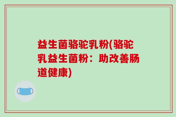 益生菌骆驼乳粉(骆驼乳益生菌粉：助改善肠道健康)