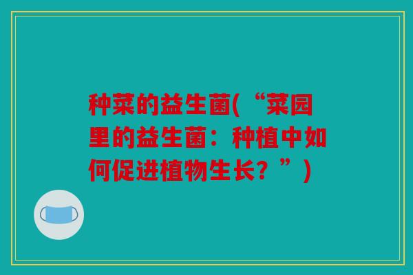 种菜的益生菌(“菜园里的益生菌:种植中如何促进植物生长?”) 种菜的益生菌(“菜园里的益生菌:种植中如何促进植物生长?”)