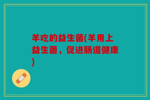 羊吃的益生菌(羊用上益生菌，促进肠道健康)