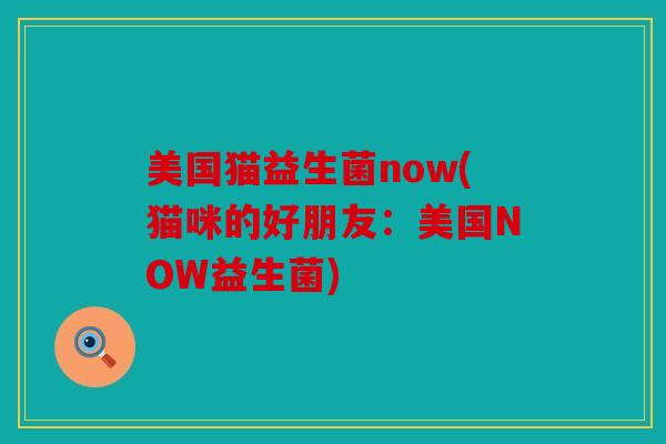 美国猫益生菌now(猫咪的好朋友:美国NOW益生菌) 美国猫益生菌now(猫咪的好朋友:美国NOW益生菌)