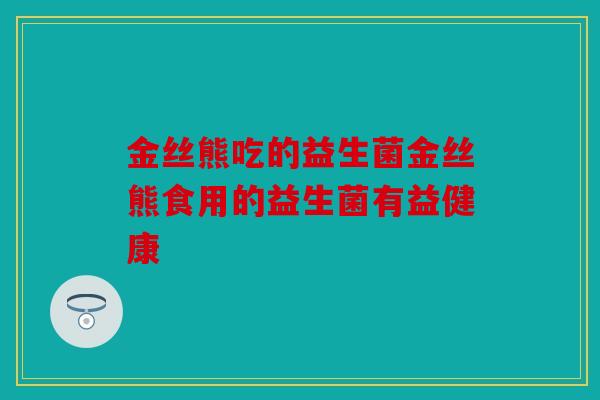 金丝熊吃的益生菌金丝熊食用的益生菌有益健康