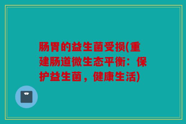 肠胃的益生菌受损(重建肠道微生态平衡：保护益生菌，健康生活)