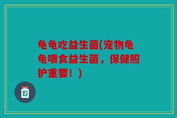 龟龟吃益生菌(宠物龟龟喂食益生菌，保健照护重要！)