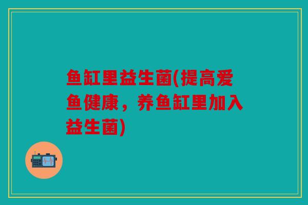 鱼缸里益生菌(提高爱鱼健康，养鱼缸里加入益生菌)