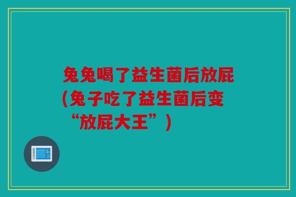 兔兔喝了益生菌后放屁(兔子吃了益生菌后变“放屁大王”)