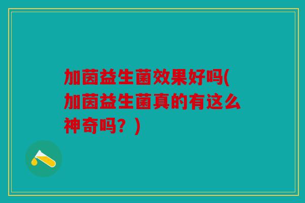 加茵益生菌效果好吗(加茵益生菌真的有这么神奇吗?) 加茵益生菌效果好吗(加茵益生菌真的有这么神奇吗?)