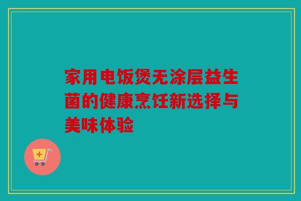家用电饭煲无涂层益生菌的健康烹饪新选择与美味体验