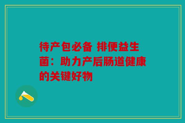 待产包必备 排便益生菌:助力产后肠道健康的关键好物 待产包必备 排便益生菌:助力产后肠道健康的关键好物