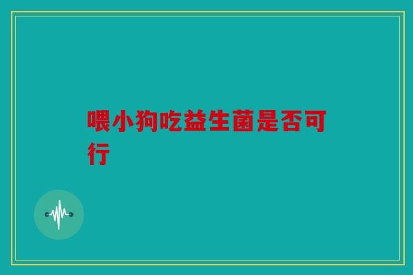 喂小狗吃益生菌是否可行 喂小狗吃益生菌是否可行