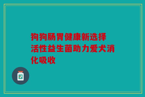 狗狗肠胃健康新选择 活性益生菌助力爱犬消化吸收 狗狗肠胃健康新选择 活性益生菌助力爱犬消化吸收