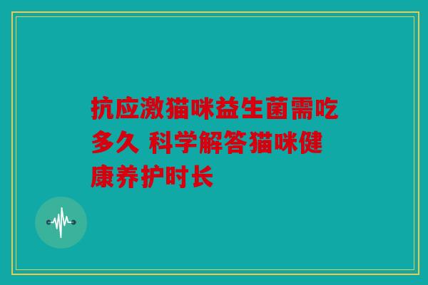 抗应激猫咪益生菌需吃多久 科学解答猫咪健康养护时长
