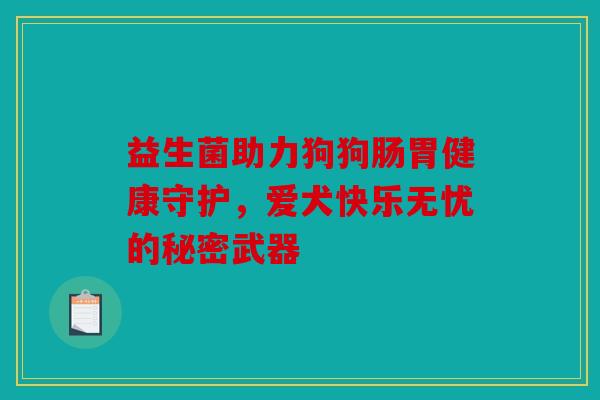 益生菌助力狗狗肠胃健康守护，爱犬快乐无忧的秘密武器