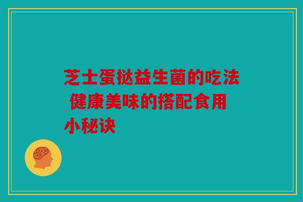 芝士蛋挞益生菌的吃法 健康美味的搭配食用小秘诀