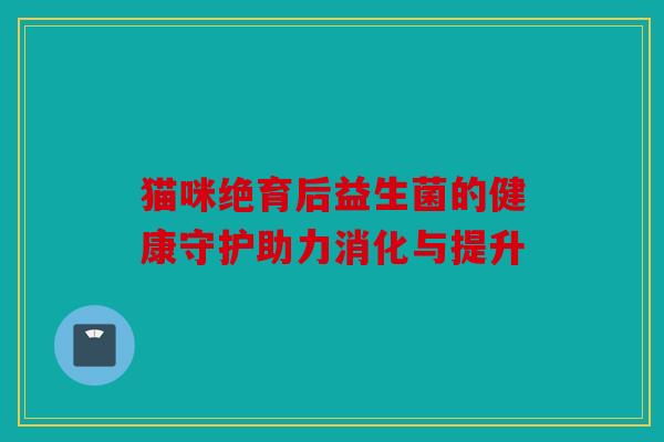 猫咪绝育后益生菌的健康守护助力消化与提升