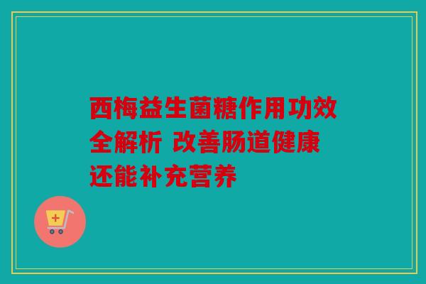 西梅益生菌糖作用功效全解析 改善肠道健康还能补充营养